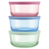 Pyrex® Simply Store® Tinted Glass 2-cup Round Storage Containers, 6-pc Set, Mixed Colors