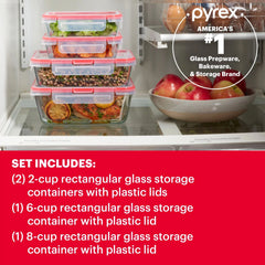 Pyrex® FreshLock™ 8-piece Rectangular Glass Storage Set