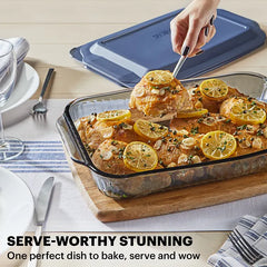 Pyrex® Colors Sculpted Tinted 4-piece Baking Set with Plastic Lids, Smoke