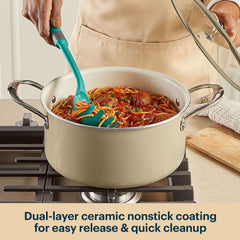 Pyrex® Ceramic Cookware 10-in/4.5qt Stock Pot with Lid